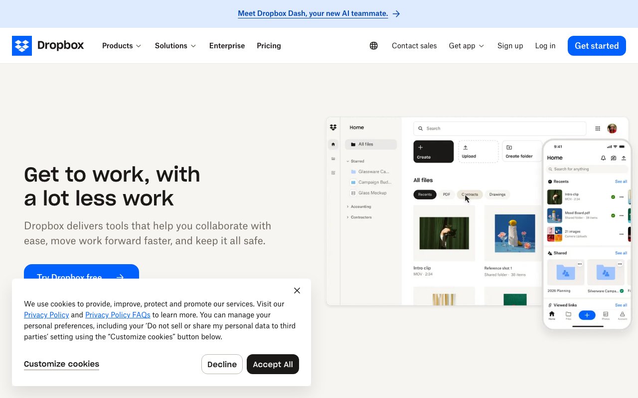 Dropbox screenshot