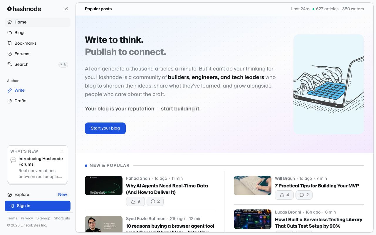 Hashnode screenshot