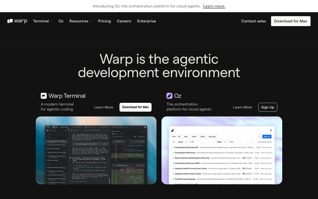 Warp screenshot